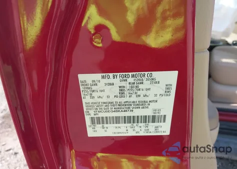 2011 Ford Escape Limited z USA, uszkodzony, nr VIN 1FMCU0EG4BKA48739